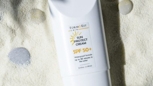 a white box with a yellow label on a white surface