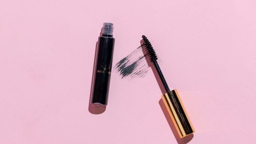 silver and black makeup brush